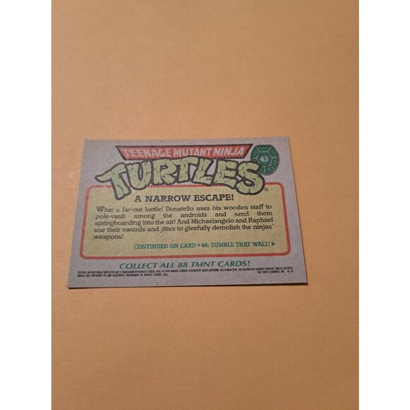 1989 Topps TMNT Trading Card 43 Teenage Mutant Ninja Turtles - Picture 2 of 2